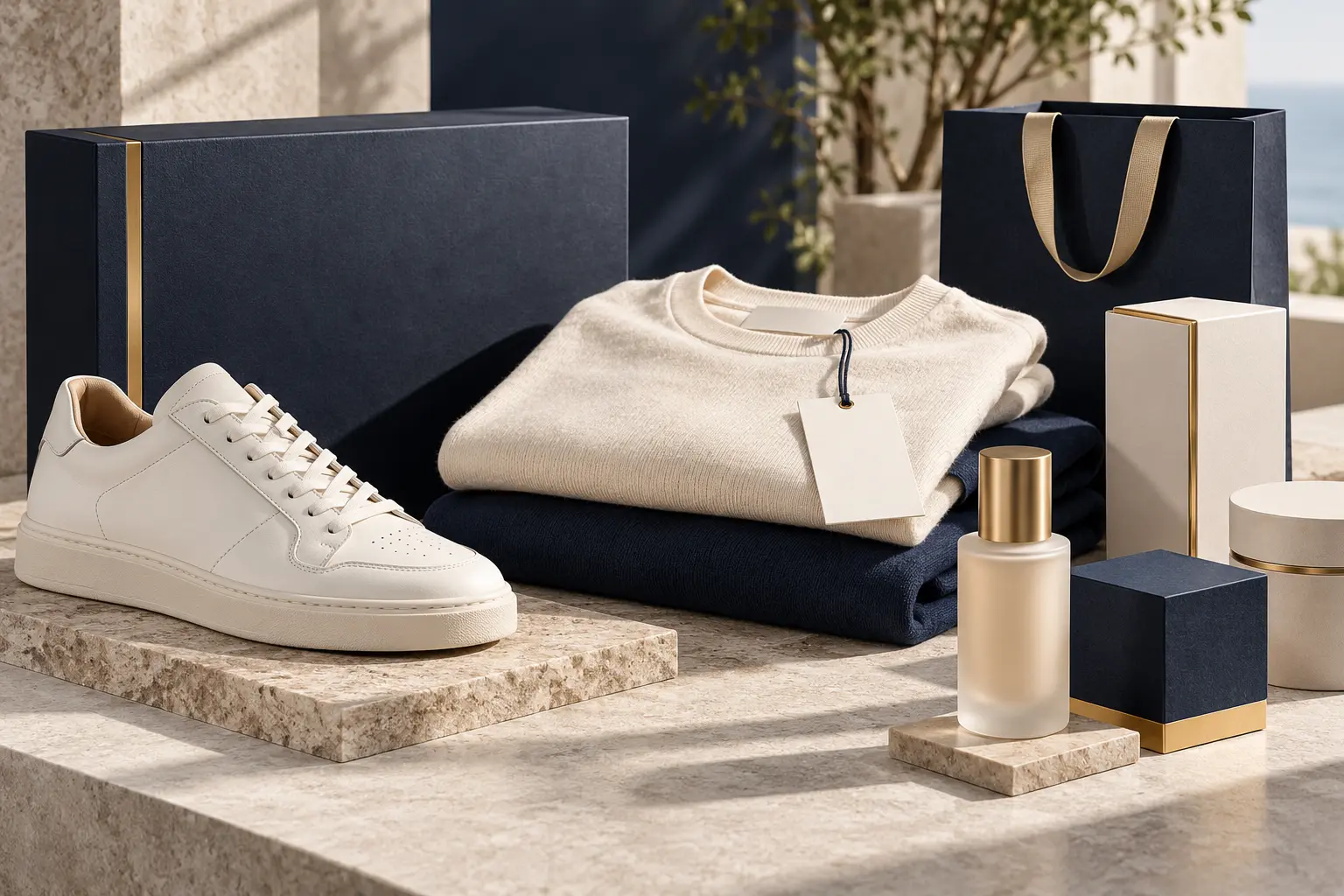 Private-label shoe, clothing, beauty product and coordinated packaging